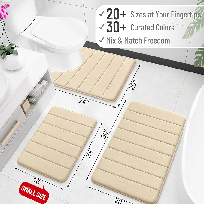 OLANLY Memory Foam Long Bathroom Rugs Runner 47x24, Super Soft Absorbent Bath - Image 2