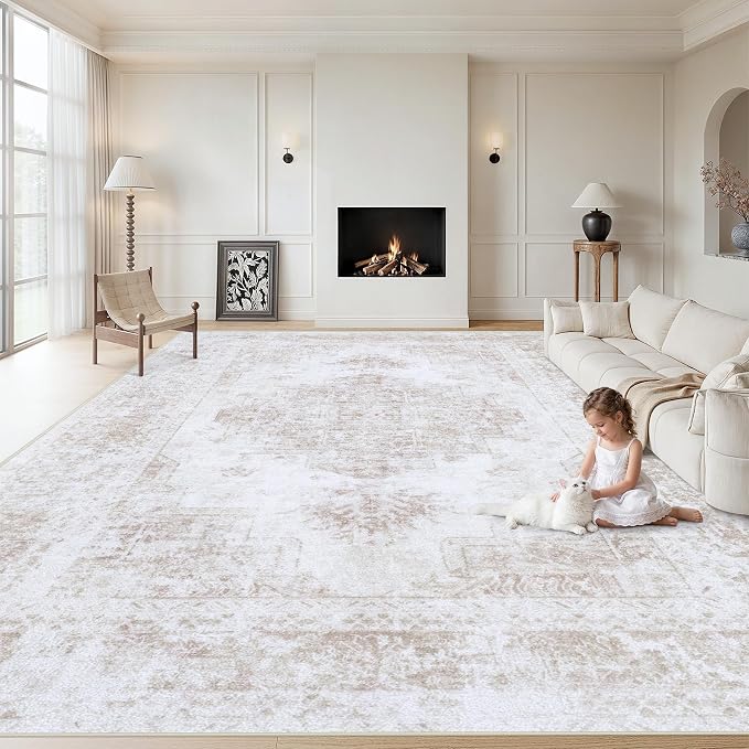 XLUEZ Area Rug 10x12 Living Room Rug, Machine Washable Vintage Distressed by XLUEZ