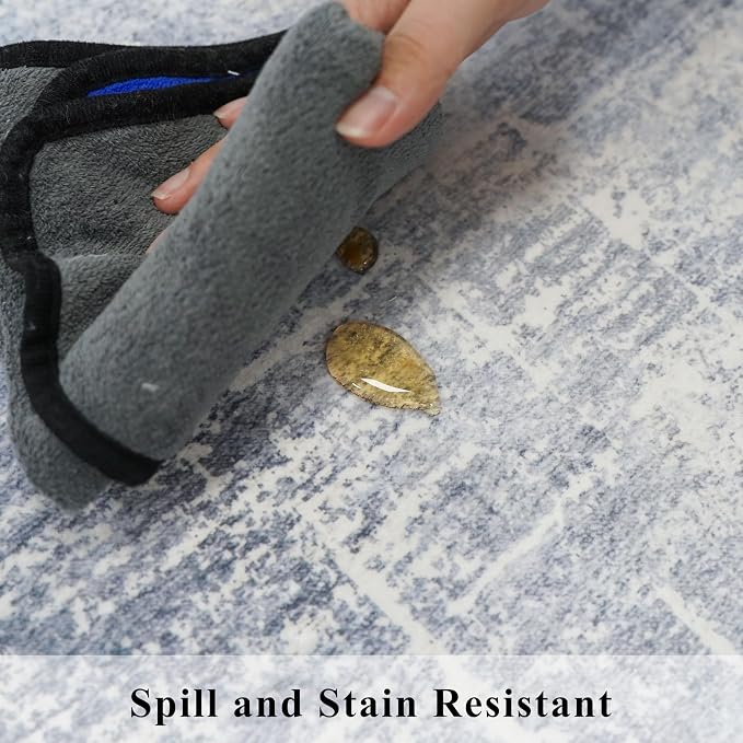 Washable 3x4 Kitchen Area Rugs: Abstract Stain-Resistant Sink Rug Non-Slip - Image 7