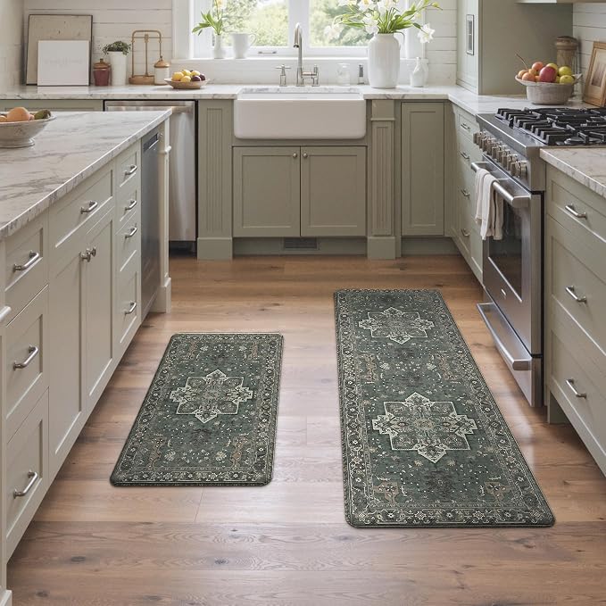 GENIMO Kitchen Mats for Floor 2PCs, Washable Anti Fatigue Mat for Cushioned - Image 2