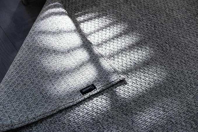 CAMILSON Easy Jute Rug 5x7 Indoor Outdoor Gray Farmhouse Area Rugs - Image 5
