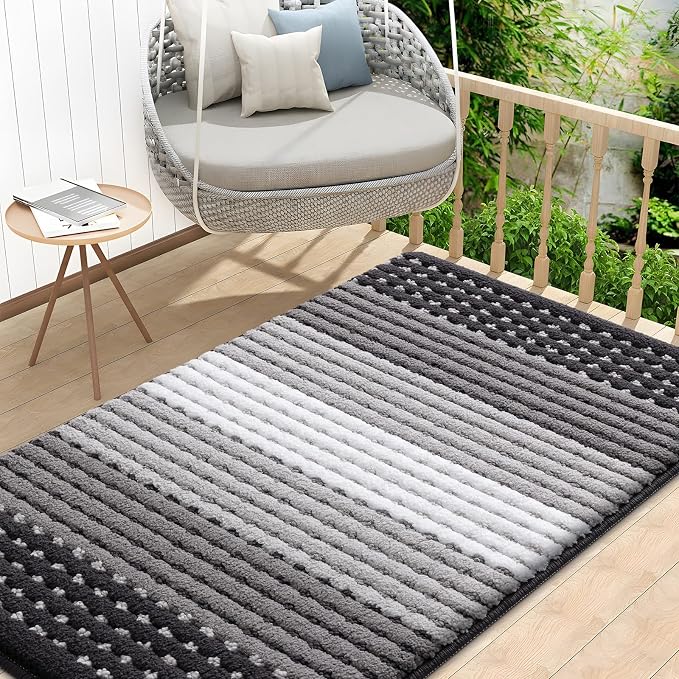 Kitinjoy Indoor Outdoor Door Mat, 48x32 Non-Slip Absorbent Dirt Trapper by Kitinjoy