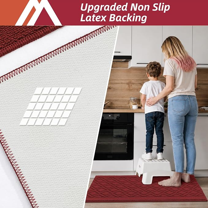 COSY HOMEER 48x20 Inch/30X20 Inch Kitchen Rug Mats Made of 100% Polypropylene 2 - Image 3