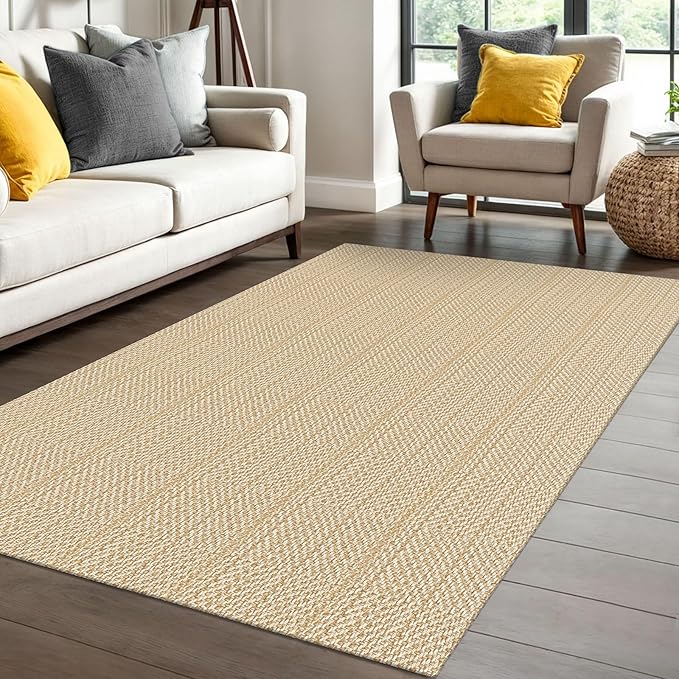 IOHOUZE Washable Area Rug 4x6 Non Slip Rubber Backed Woven Rugs by iOhouze