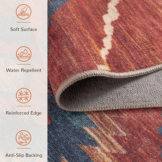 BESTSWEETIE Area Rug 2x4 Rug Machine Washable Non-Slip Low Pile Print Pattern - Image 2