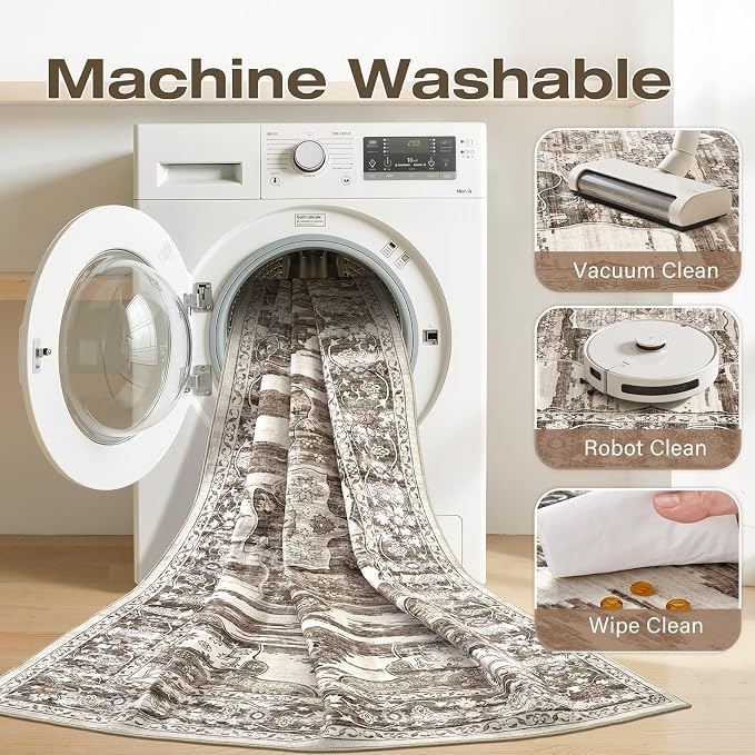 Washable 8x10 Area Rug for Living Room & Dining Room - Image 2