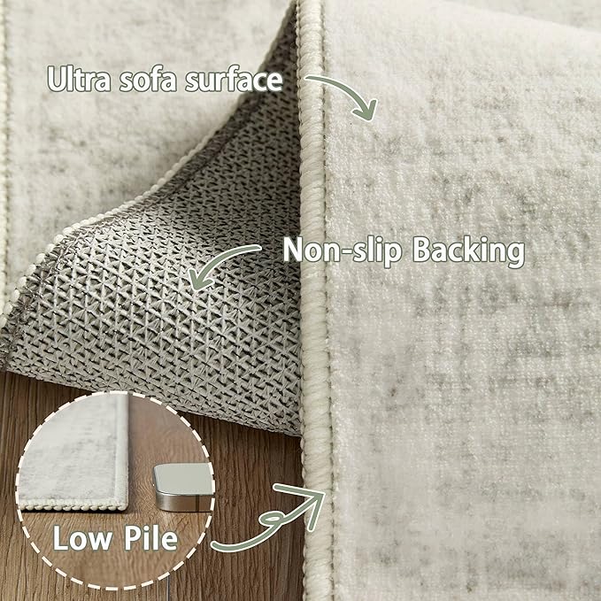Latte&Fog Washable 3x5 Entryway Rug, Ivory Area Rugs - Image 7
