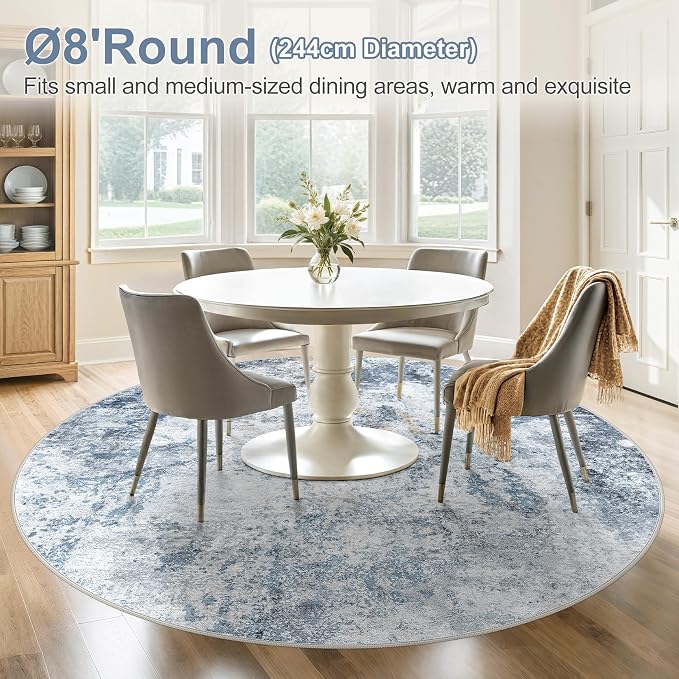 DMOYEST 8ft Round Area Rug for Living Room - Image 2