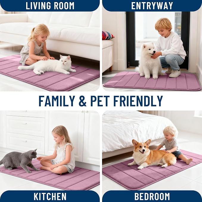 OLANLY Memory Foam Bath Mat 34x21, Super Soft Absorbent Bathroom Rugs, Quick Dry - Image 9