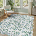 DCX Washable Botanical Floral Rug 3x5, Non Slip Low Pile Carpet by DCXWashableRug