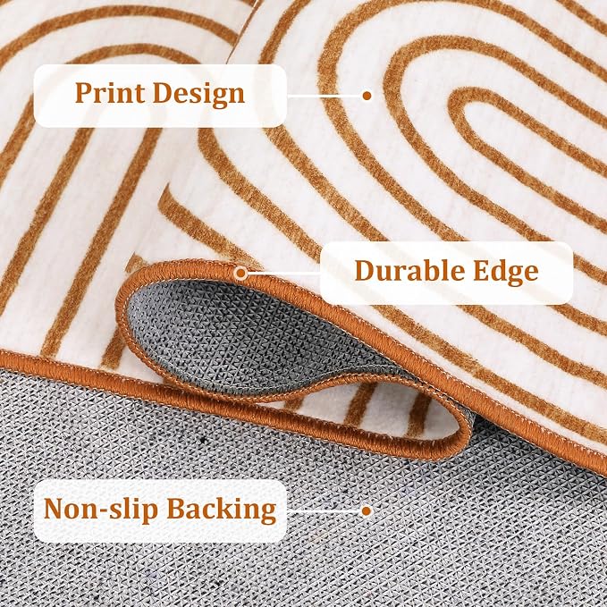 ROYHOME Modern Rug 2x6 Runners for Hallways, Abstract Kitchen Runner Rugs Non - Image 5