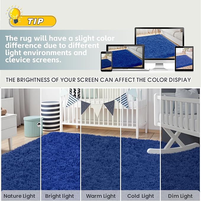 6x9 Area Rug for Living Room, Ultra Soft Fluffy Shag Rugs for Bedroom, Non-Slip - Image 7