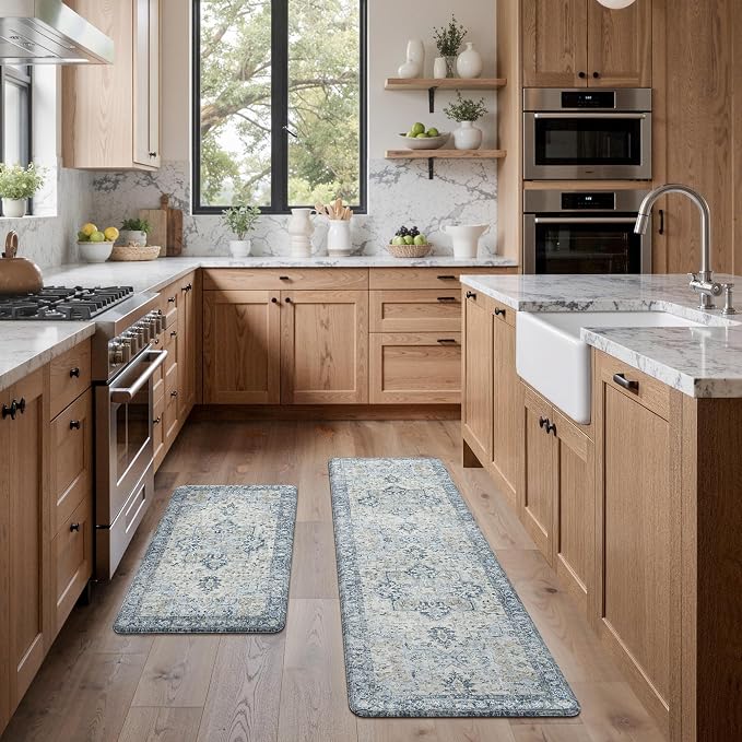 GENIMO Kitchen Mats for Floor 2PCs, Washable Anti Fatigue Mat for Cushioned - Image 6