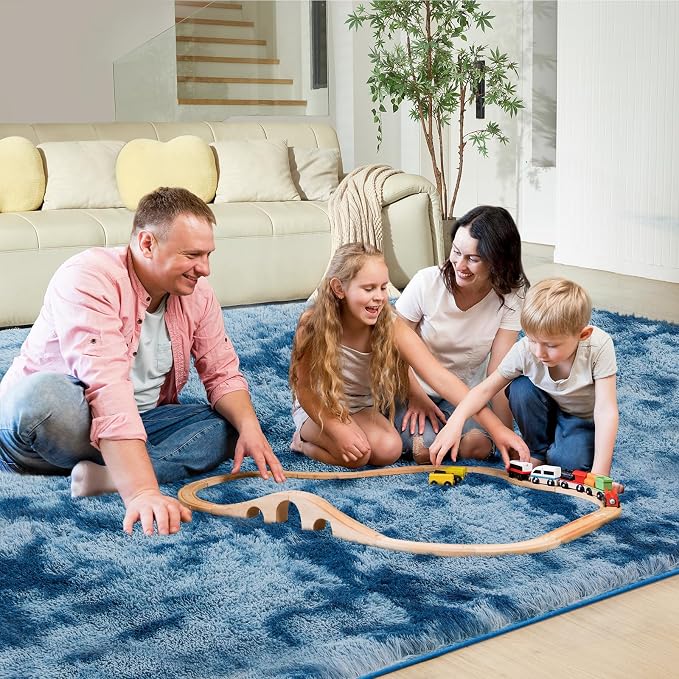Ultra Soft Rug for Living Room, 8X10 Fluffy Shag Area Rug for Bedroom, Modern - Image 7