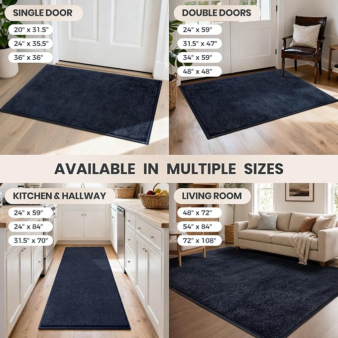 PURRUGS Dirt Trapping Door Mat 31.5" x 70", Non-Slip Machine Washable Entryway - Image 9