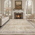 DCX Beige and Taupe 5x7 Rug, Kid & Pet Friendly by DCXWashableRug