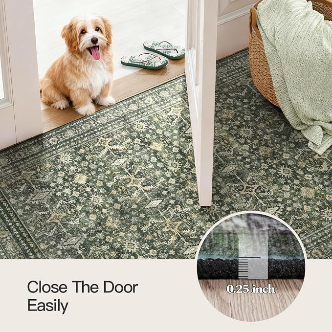 Lofus 2x5 Area Rug for Hallways, Low Pile Soft Carpet Runner for Kitchen - Image 5