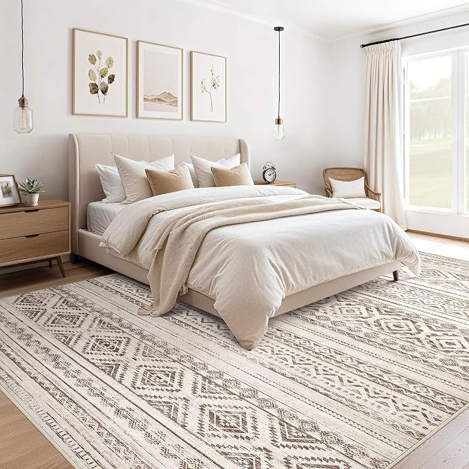 cotiled 9x12 Area Rugs Living Room Rug: Washable Boho Rugs - Image 2