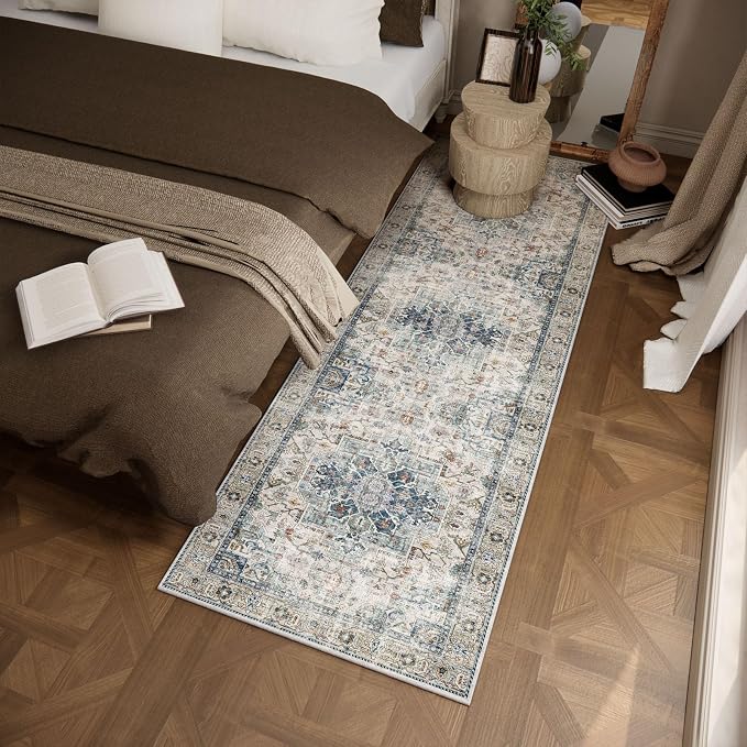 Machine Washable Kitchen Runner Rugs: 2'6"x8' Hallway Runner Rug Non Slip Low - Image 3