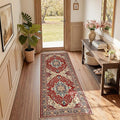 RELEANY Area Rugs Runner 2'x5' Washable Non-Slip, Floral Vintage Distress by RELEANY