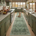 RELEANY Area Rugs Runner 2'6"x14' Washable Non-Slip, Floral Vintage Distress by RELEANY