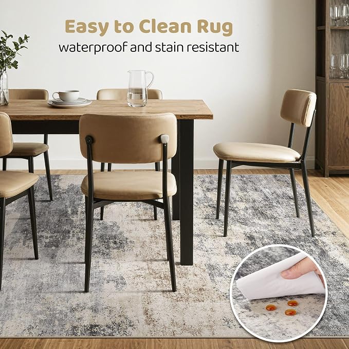 6x8 Area Rugs Living Room: Washable Large Abstract Modern Soft Rug Stain - Image 6