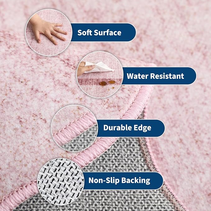 GarveeHome Scalloped Washable Area Rug 4x6 Small Entryway Rug Non Slip Modern - Image 4