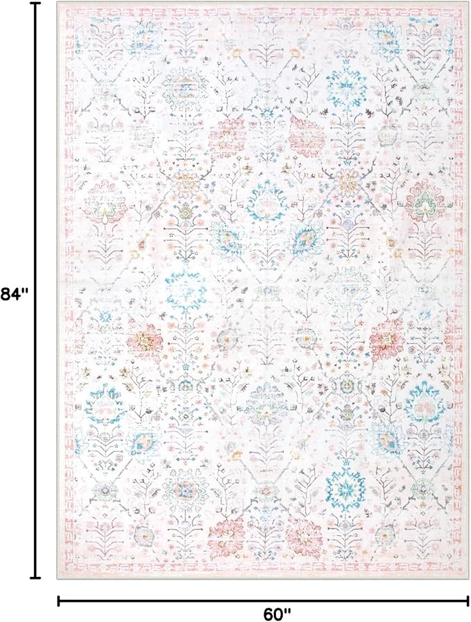 Lahome Flavie Soft Nursery Rug, Washable Area Rugs 5x7 - Image 2
