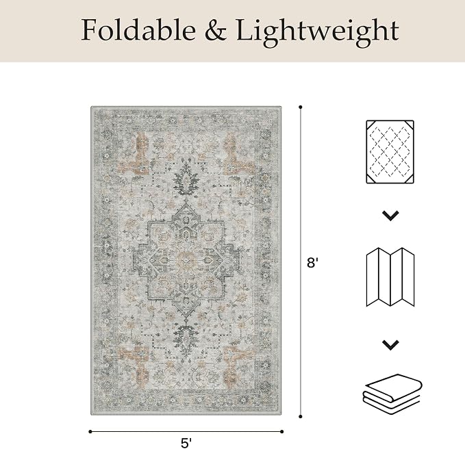 GENIMO Outdoor & Indoor Area Rug 5'x8', Waterproof, Non-Shedding, Easy Cleaning - Image 2