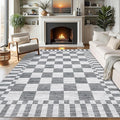 GarveeHome Grey Checkered Rug 6×9 Area Rugs by GarveeHome