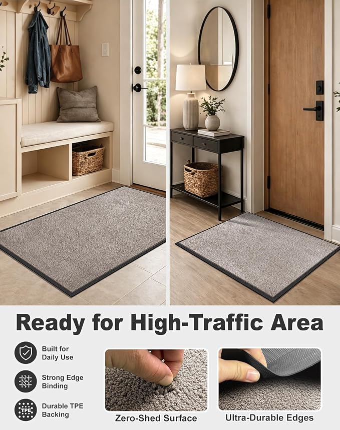 Mibao Front Door Mat Indoor Entrance, Dirt Trapper Welcome Mat - Image 6