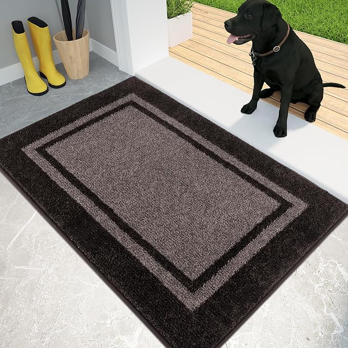 PURRUGS Dirt Trapping Door Mat 20" x 32", Non-Slip Machine Washable Entryway Rug by PURRUGS
