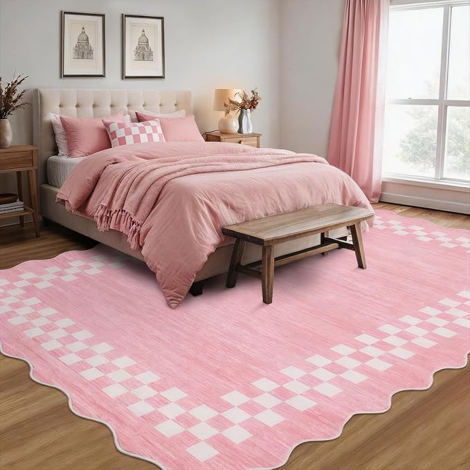 Small Bedroom Area Rug 3x5 Checkered Area Rug - Image 8