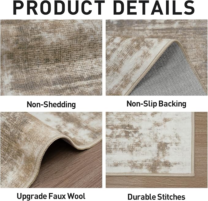 9x12 Area Rugs Washable Rug: Modern Abstract Living Room Rug Soft Anti-Skid - Image 6