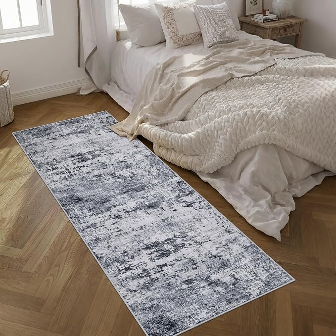 Washable Area Rug 3x8 Entryway Rug: Washable Modern Abstract Soft Thin Rug - Image 2