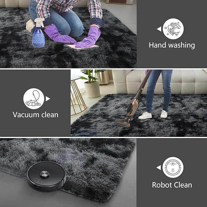 Shag Runner Rug for Bedroom Living Room 2x6 Upgrade Non-Slip Fluffy Soft - Image 5
