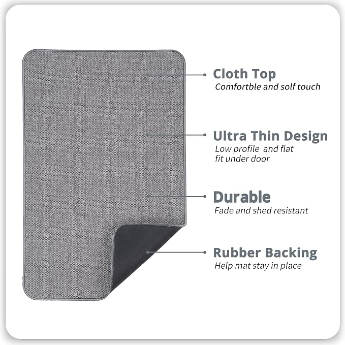 Bosap Bath Mat, Ultra Thin Bathroom Rugs, Rubber Bath Mats - Image 3
