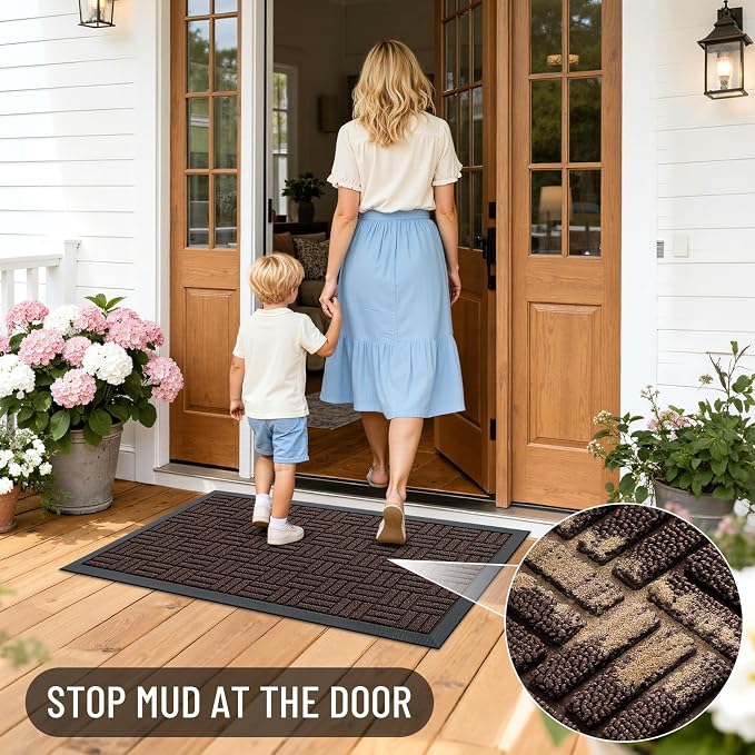 OLANLY Front Door Mat Outside Entrance 47x32, Heavy Duty Sturdy Natural Rubber - Image 7