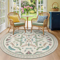Hazo Haus Green and Blue Insect 6ft Round Soft Rugs by HazoHaus