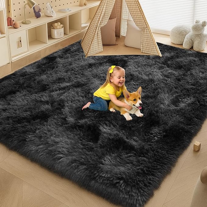 5x7 Plush Fluffy Area Rugs, Large Soft Carpet, Upgraded Non-Slip Rectangular Rug - Image 5