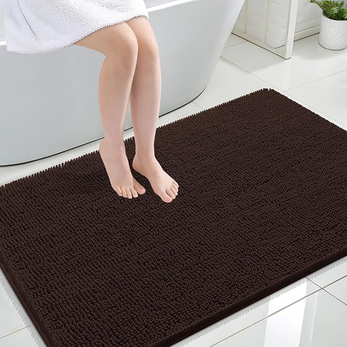 OLANLY Large Bathroom Rugs 47x32, Extra Soft Absorbent Chenille Bath Rugs by OLANLY