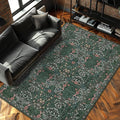 Vintage Green Living Room Rug, 5x7 Washable Area Rugs by Unknown
