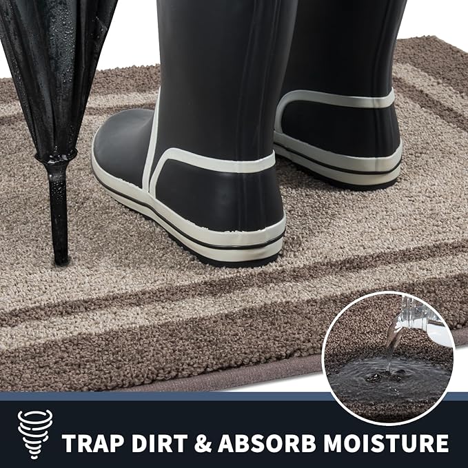 PURRUGS Dirt Trapping Door Mat 20" x 32", Non-Slip Machine Washable Entryway Rug - Image 5