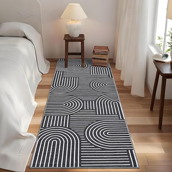 ROYHOME Modern Rug 2x6 Runners for Hallways, Abstract Kitchen Runner Rugs Non - Image 2