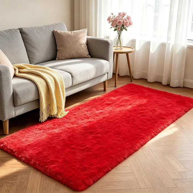 Shag Runner Rug for Bedroom Living Room 3x7 Upgrade Non-Slip Fluffy Soft - Image 2