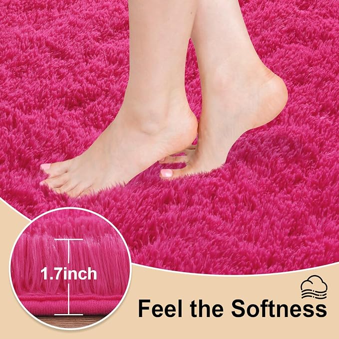 Mugorn Hot Pink Fluffy Soft Rugs - Image 3