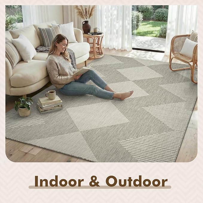 MontVoo-Outdoor Rug Carpet Patio Rug 8x10 Polypropylene Indoor Outdoor Rugs - Image 3