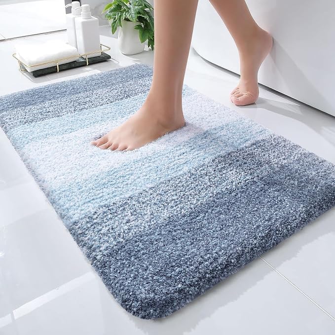 OLANLY Small Bathroom Rugs Mat 24x16, Extra Soft Absorbent Microfiber Bath Rugs by OLANLY