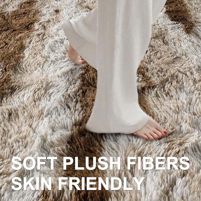 7x10 Ft Extra Large Shag Rugs for Living Room, Tie Dyed Ultra Soft Fluffy Furry - Image 4