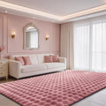 Dusty Rose Rabbit Plush Rug 5'x7', Fluffy Shaggy Area Rug by CHOVY